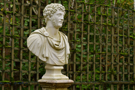 Versailles; France - October 27 2023: marble statue in the castle parkのeditorial素材