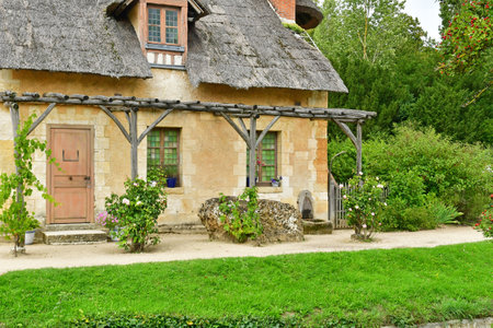 Versailles; France - August 19 2023: the park in the Marie Antoinette estateのeditorial素材