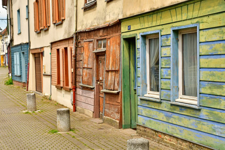 Amiens; France - June 20 2024: the Saint Leu district in the city centerのeditorial素材