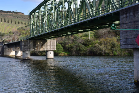 Douro valley, Portugal - March 25 2022: the picturesque river near Pinhaoのeditorial素材