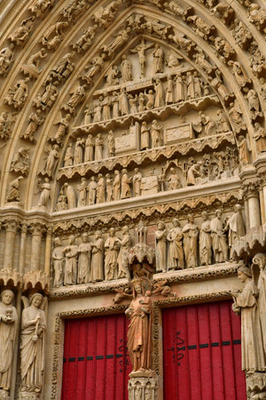 Amiens; France - June 20 2024: the Notre Dame cathedral, the biggest of Franceのeditorial素材