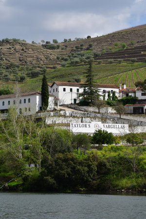Douro valley, Portugal - March 25 2022: the picturesque river near Pinhaoのeditorial素材