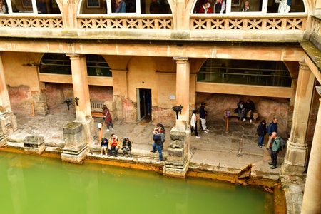 Bath; England - May 30 2024: the Roman Baths in the city centerのeditorial素材