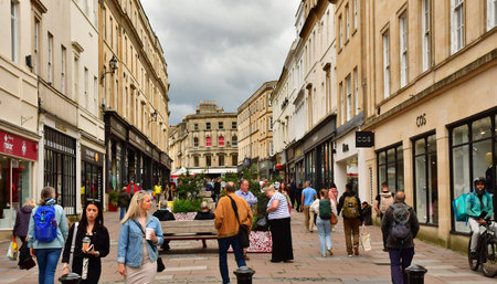 Bath; England - May 30 2024: the picturesque city centerのeditorial素材