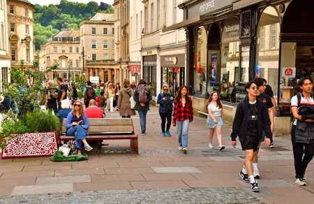 Bath; England - May 30 2024: the picturesque city centerのeditorial素材