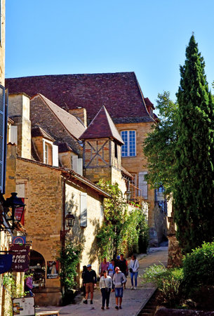 Sarlat la Caneda; France - October 7 2023: the picturesque old cityのeditorial素材