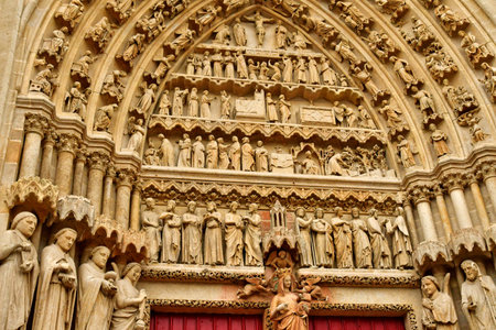Amiens; France - June 20 2024: the Notre Dame cathedral, the biggest of Franceのeditorial素材