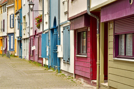 Amiens; France - June 20 2024: the Saint Leu district in the city centerのeditorial素材