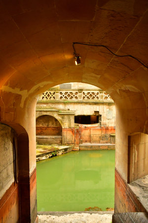 Bath; England - May 30 2024: the Roman Baths in the city centerのeditorial素材