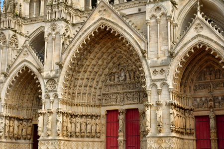 Amiens; France - June 20 2024: the Notre Dame cathedral, the biggest of Franceのeditorial素材