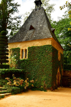 Salignac Eyvigues; France - October 7 2023: the picturesque Eyrignac manor gardensのeditorial素材