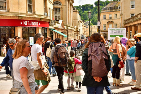 Bath; England - May 30 2024: the picturesque city centerのeditorial素材