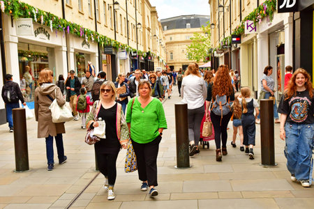 Bath; England - May 30 2024: the picturesque city centerのeditorial素材