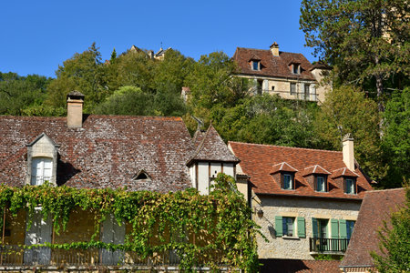 Castelnaud la Chapelle; France - October 7 2023: the picturesque old villageのeditorial素材