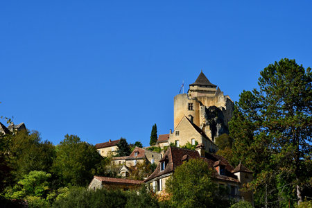 Castelnaud la Chapelle; France - October 7 2023: the picturesque old castleのeditorial素材