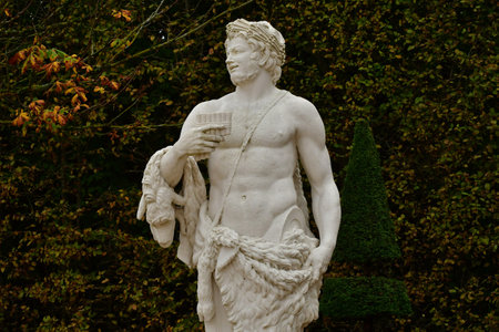 Versailles; France - October 27 2023: marble statue in the castle parkのeditorial素材