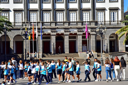 Gran Canaria, Canary Islands - March 15 2024: the picturesque old city of Las Palmas de Gran Canariaのeditorial素材