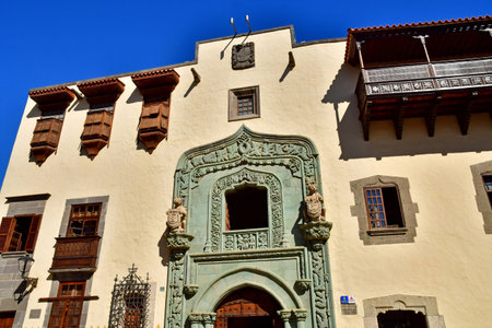 Gran Canaria, Canary Islands - March 15 2024: the Christopher Columbus house in Las Palmas de Gran Canariaのeditorial素材