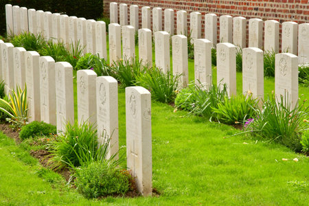 Le Touquet Paris Plage; France - April 20 2024: English military tomb in the cemeteryのeditorial素材