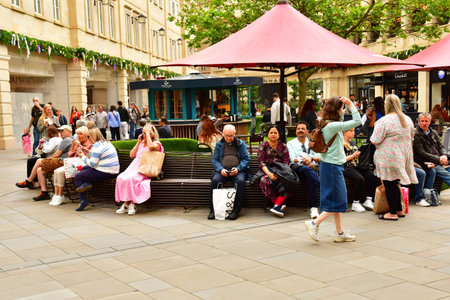 Bath; England - May 30 2024: the picturesque city centerのeditorial素材