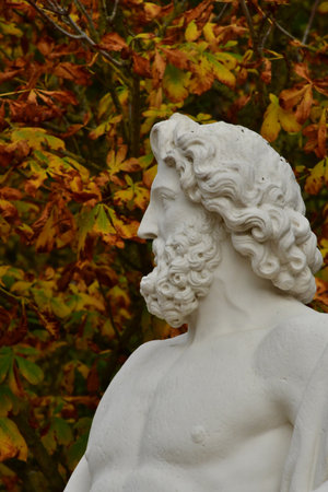 Versailles; France - October 27 2023: marble statue in the castle parkのeditorial素材