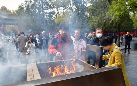 Beijing; China - November 6 2024: the Yonghe Temple, Lama Templeのeditorial素材