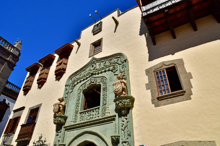 Gran Canaria, Canary Islands - March 15 2024: the Christopher Columbus house in Las Palmas de Gran Canariaのeditorial素材