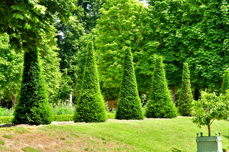 Versailles; France - June 26 2024: the Grand Trianon park in the Marie Antoinette estateのeditorial素材