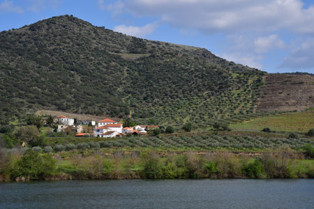 Douro valley, Portugal - March 25 2022: the picturesque river near Pinhaoの写真素材