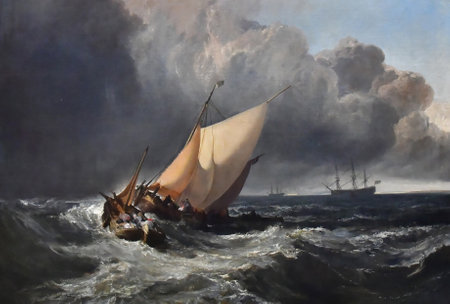 London; England - June 3 2024: Dutch boat by Turner in the National Galleryのeditorial素材