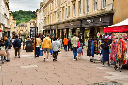 Bath; England - May 30 2024: the picturesque city centerのeditorial素材
