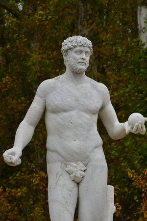 Versailles; France - October 27 2023: marble statue in the castle parkのeditorial素材