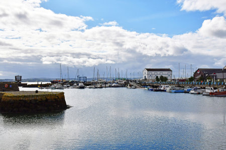 Carrickfergus; Northern Ireland - September 15 2022: the picturesque city harborのeditorial素材