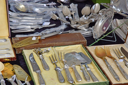 Deauville; France - November 24 2023: second hand market in front of the churchのeditorial素材