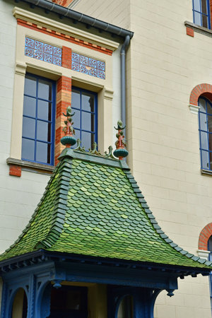 Dinard; France - July 30 2023: a sea front villaのeditorial素材