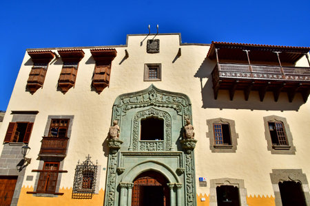 Gran Canaria, Canary Islands - March 15 2024: the Christopher Columbus house in Las Palmas de Gran Canariaのeditorial素材