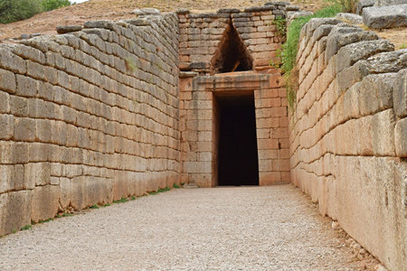 Mycenae; Greece - August 30 2022: the tomb of Clytemnestra in the archaeological siteのeditorial素材