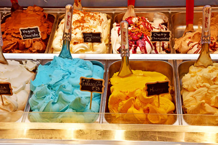 London; England - May 28 2023: ice cream shop in The Camden marketのeditorial素材