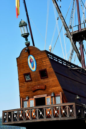 Rouen, France - June 13 2023: the Galeon Andalucia in the Armada de Rouenのeditorial素材