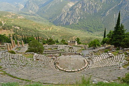 Delphi; Greece - August 31 2022: the archaeological siteのeditorial素材