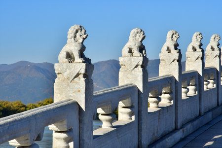 Beijingi; China - November 6 2024: the Summer Palace, the seventeen arch bridgeのeditorial素材