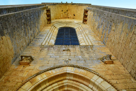 Saint Amand de Coly; France - October 7 2023: the picturesque old abbeyのeditorial素材