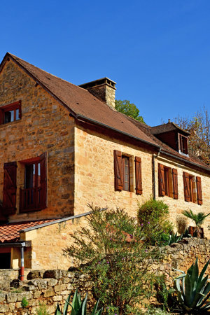 Vitrac; France - October 7 2023: the picturesque old villageのeditorial素材