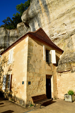 Les Eyzies; France - October 7 2023: the picturesque old villageのeditorial素材