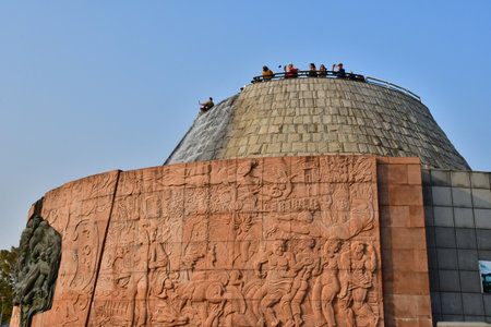 Sandouping; China - November 6 2024: low relief in the Three Gorges Dam siteのeditorial素材