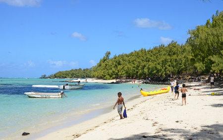 Mahebourg, Republic of Mauritius - July 28, 2014: the picturesque Ile aux Cerfsのeditorial素材