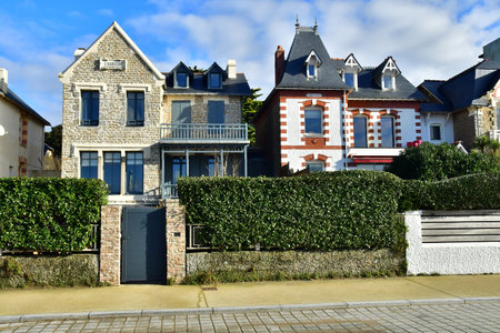 Pornichet, France - January 2 2025: old house on the seafrontのeditorial素材