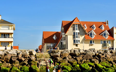 Wissant; France - May 10 2024: the seaside resort cityのeditorial素材