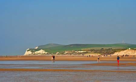 Wissant; France - May 10 2024: the seaside resort cityの写真素材