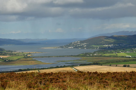 County of Donegal, Ireland - September 15 2022: the landscape view from the Grianan of Aileachの写真素材